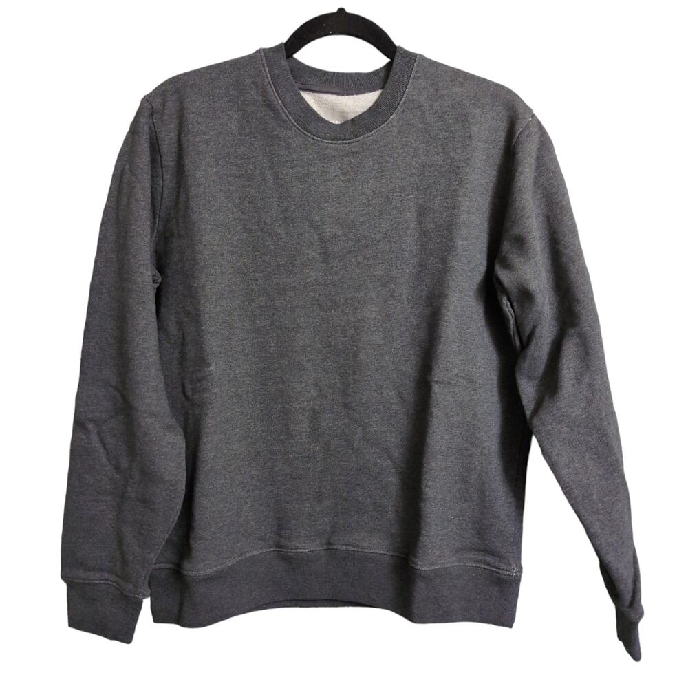 Everlane Mens The Track Crewneck Sweatshirt Dark Heather Gray Size S